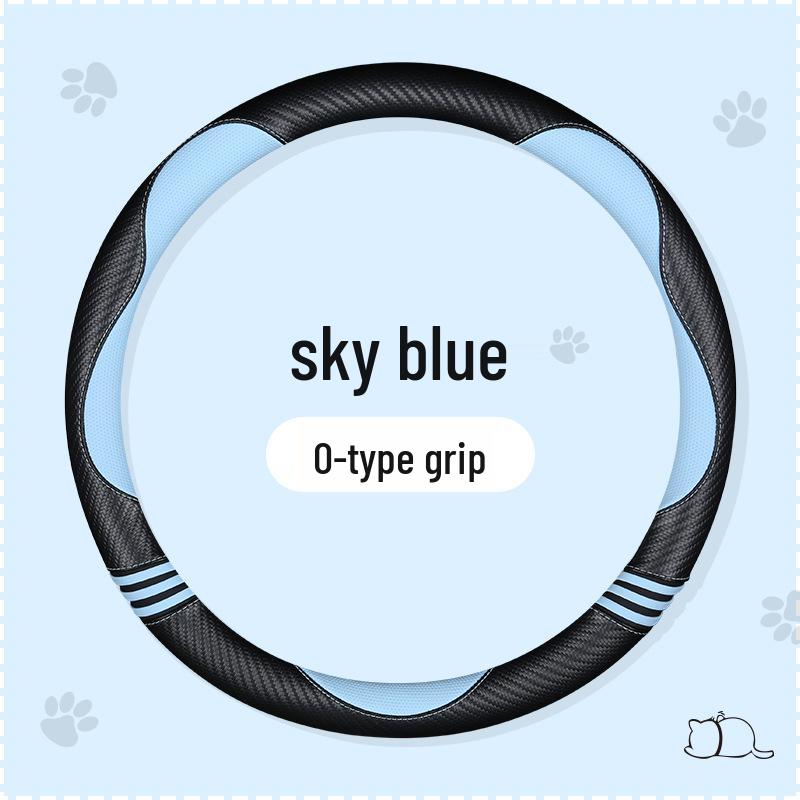 FSB Cartoon Cat Carbon Fiber Steering Wheel Cover – Cute, High-End, Sporty Design