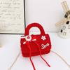 Red Girls Enchanting Shoulder Bag With Chic Bow And Tassel Accents Kids For