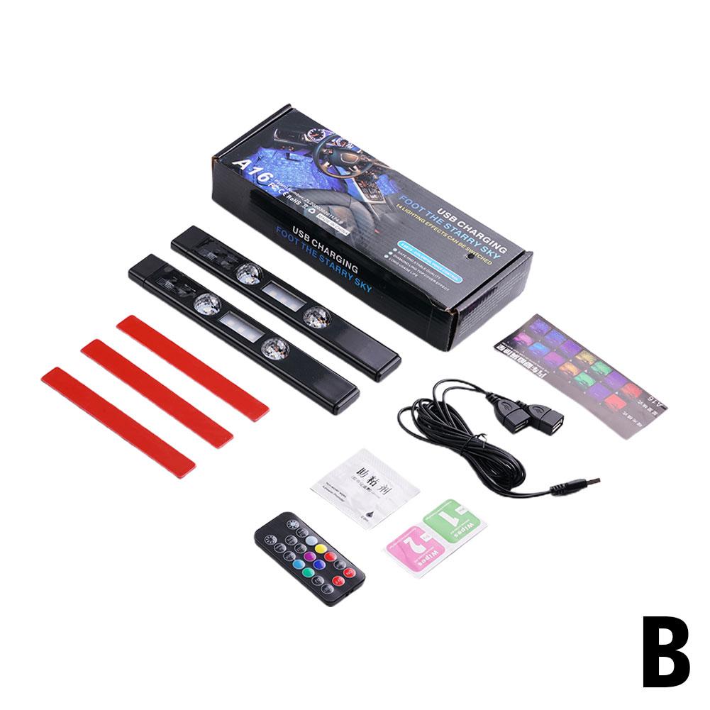 LED Car Atmosphere Lights Wireless Control  RGB Roof Star Light USB Charing Auto Interior Decorative Ambient Party Light Car