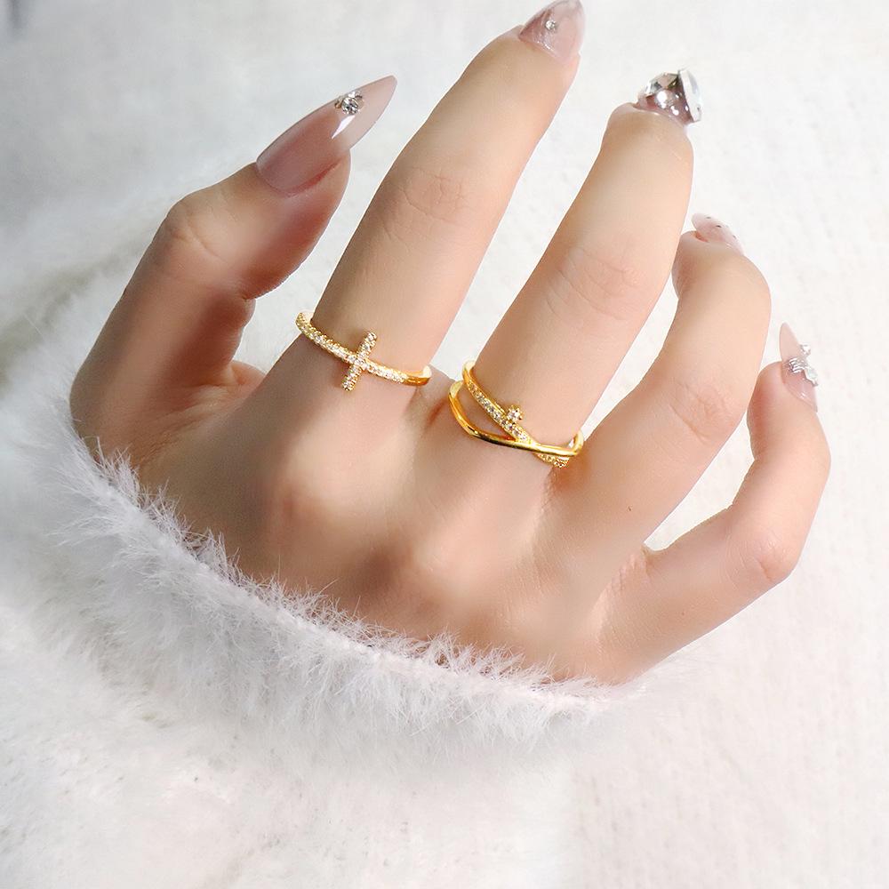 Vintage Cat Cross Ring: Women's Fashion Student Style, Japanese/Korean Trendy Index Finger Ring