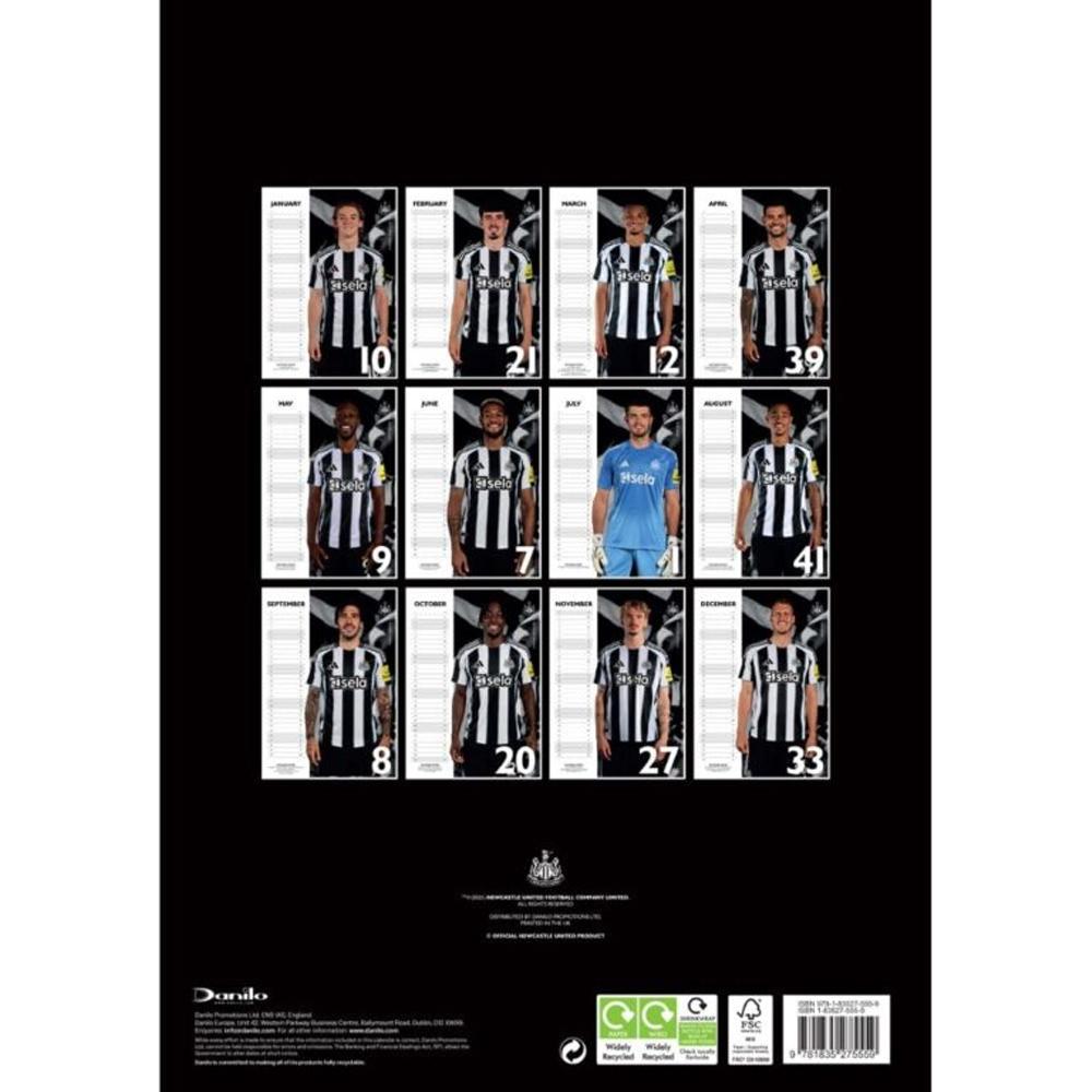 Newcastle United FC 2026 A3 Wall Calendar