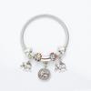 Creative Elephant Charms Bracelet Colorful Rhinestone Bead Silver Color Metal Bracelet For Women