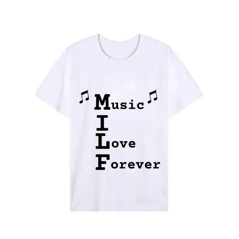 2023 Men's T-shirt MILF Music I Love Forever Short Sleeve Men's Loose T-shirt Men's Top Brand New Brand Men T-shirt Short Sleeve