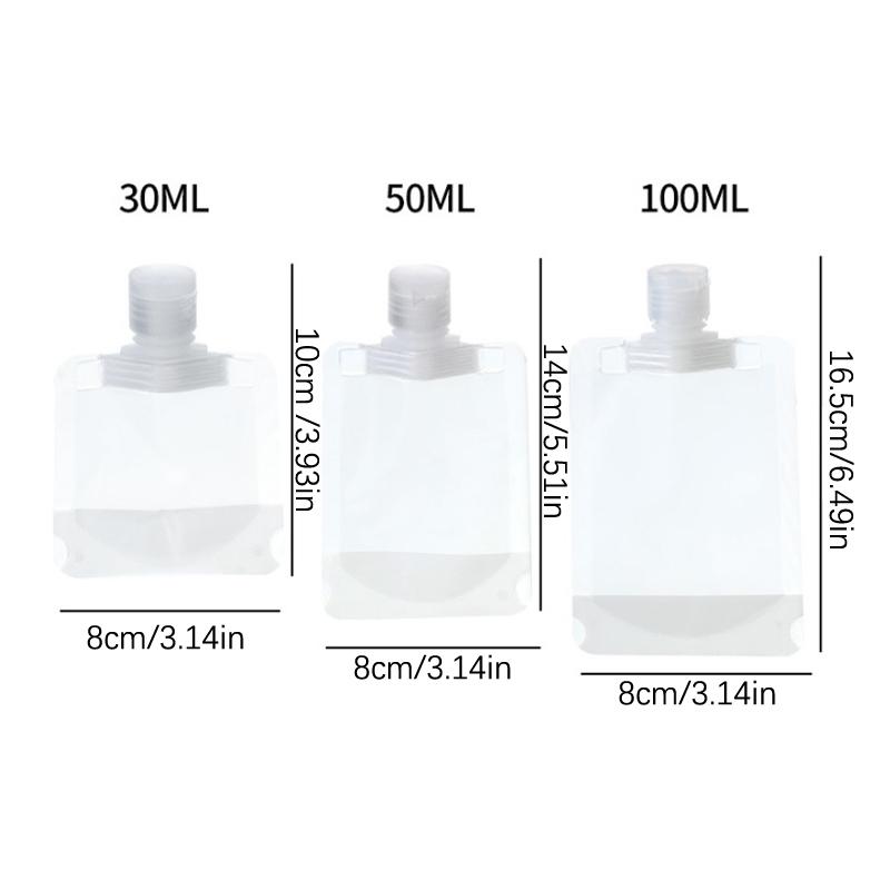30/50/100Ml Dispenser Bag Liquid Lotion Portable Travel Packaging Bag Reusable Leak-Proof For Shampoo Cosmetic Storage Container