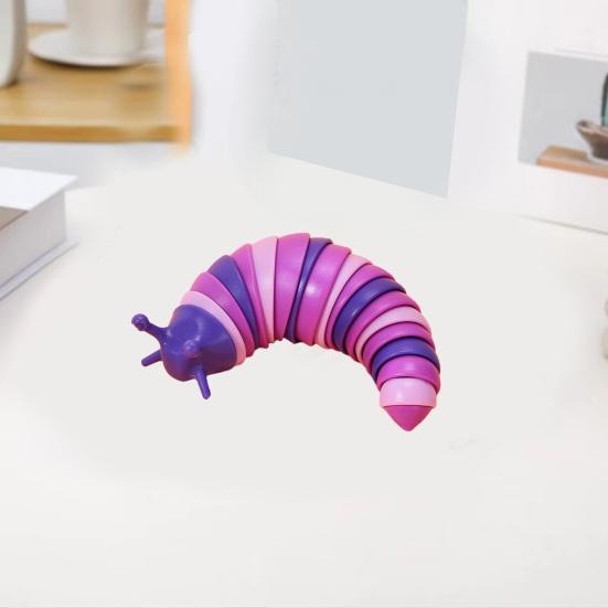 Colorful Caterpillar Fidget Toy Funny Bendable Cute Portable Stress Relief Decompression Kids Adults Slug Sensory Toy Birthday Gift