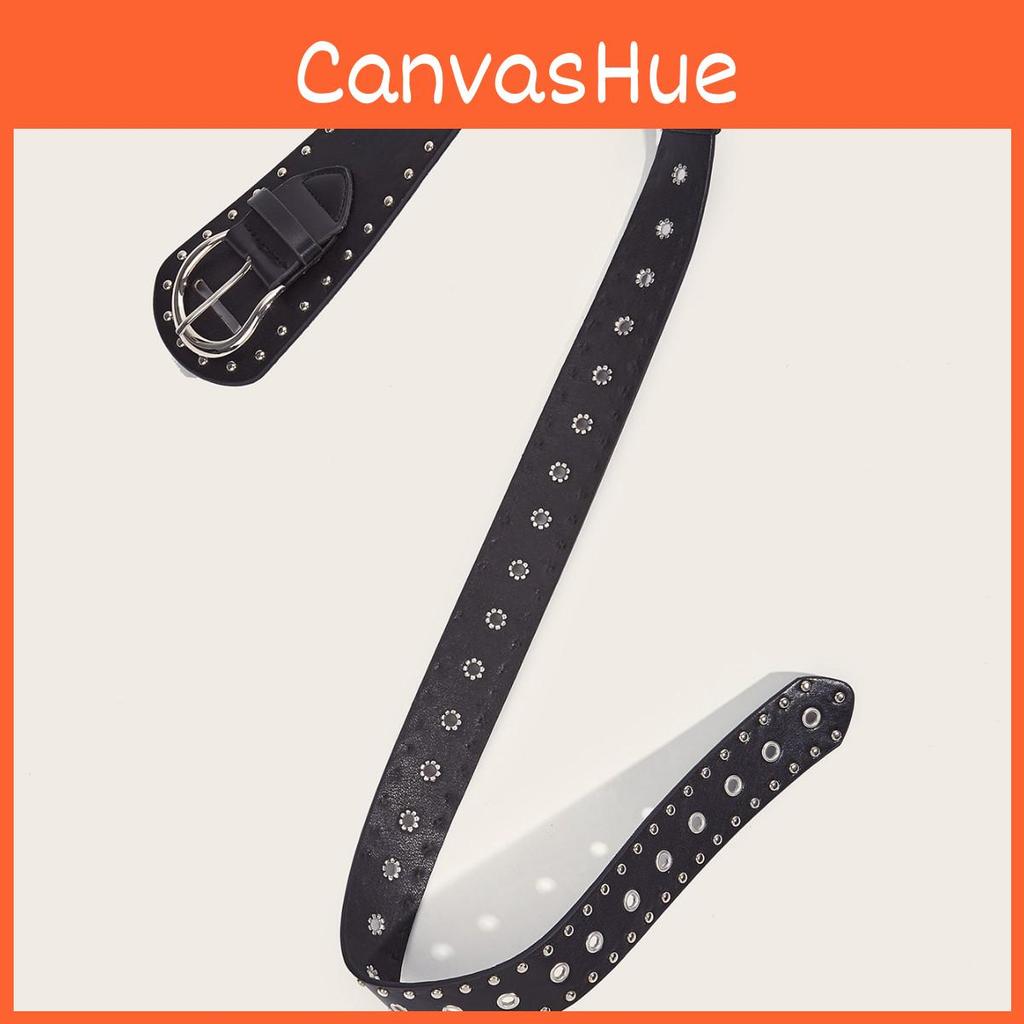 Fashion Style Punk Rivet Leather Belt Waist Accessory With Metal Pin Buckle