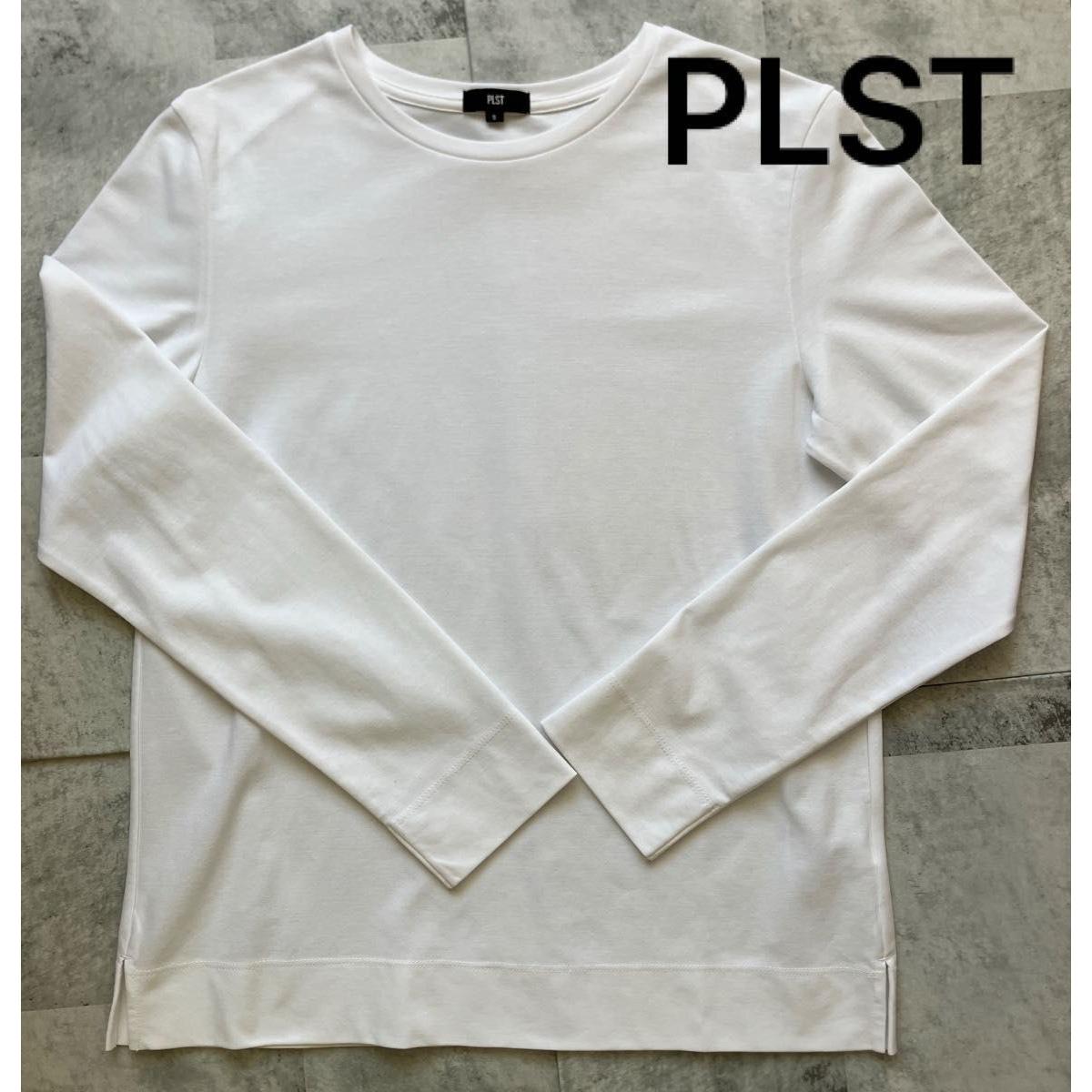 PLST multi-function crew neck T-shirt long sleeve T-shirt long T-shirt white white