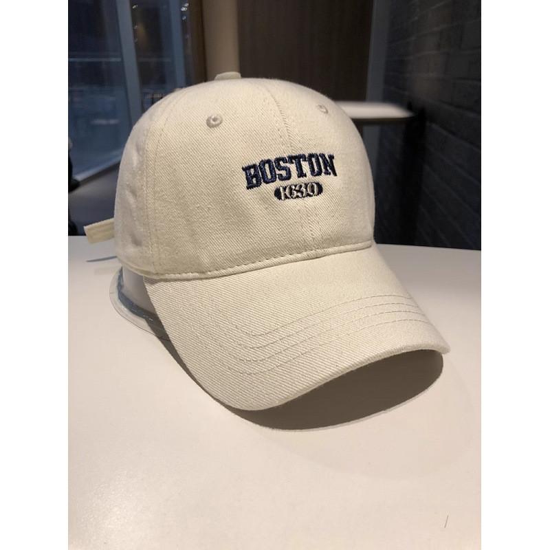 Boston Letter Embroidered Baseball Cap With Breathable Cotton For Casual Streetwear белый