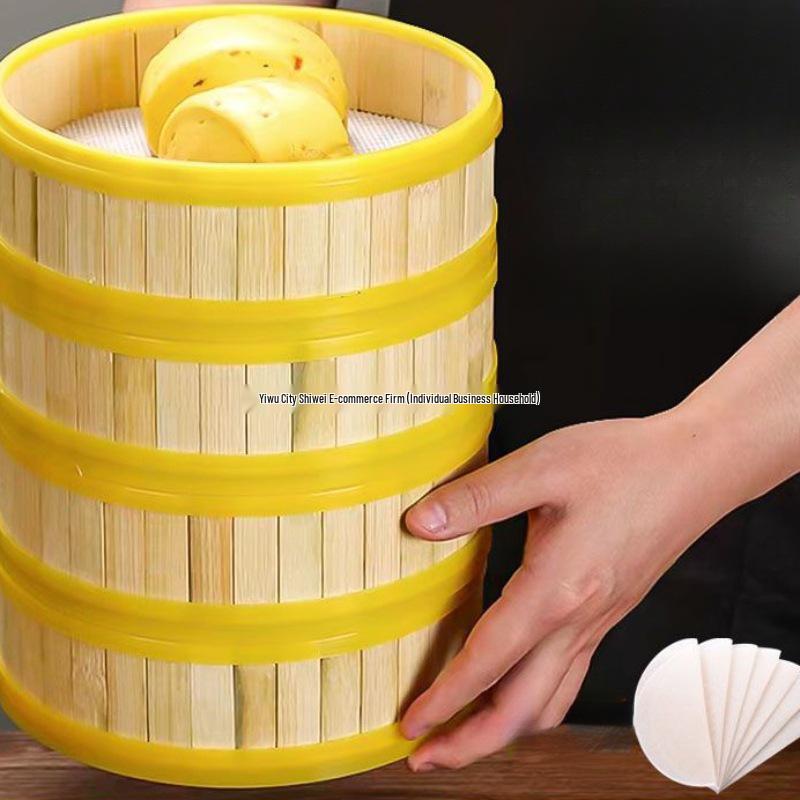 Multi-Layer Bamboo & Stainless Steel Steamer Set: Household & Commercial Use