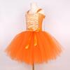 Orange Cat Princess Tutu Skirt: Girls' Cartoon Animal Mesh Dress