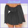 Elegant Chiffon Summer Open Sleeves Word Shoulder Straps Tube Top High Waist Dress