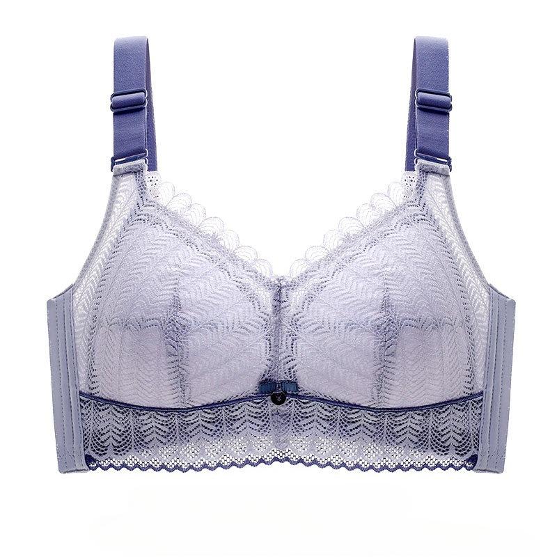 Full Cup Thin Style Without Steel Ring Plus Size Underwear Large Chest Small Sexy Lace Adjustment Shape Side Breast Bra