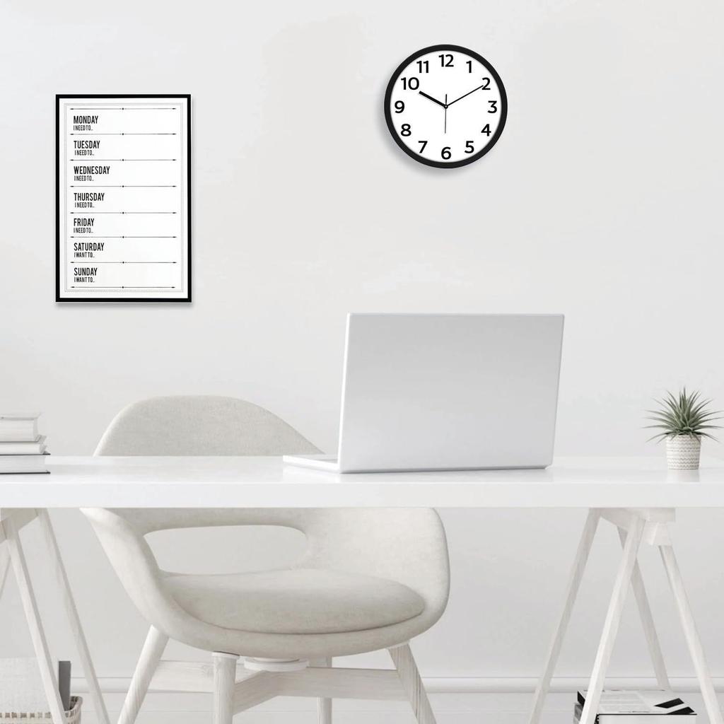 12-Inch Wall Clock | Analog Operation | Durable Polypropylene Construction | Silent Precision | Battery-Powered