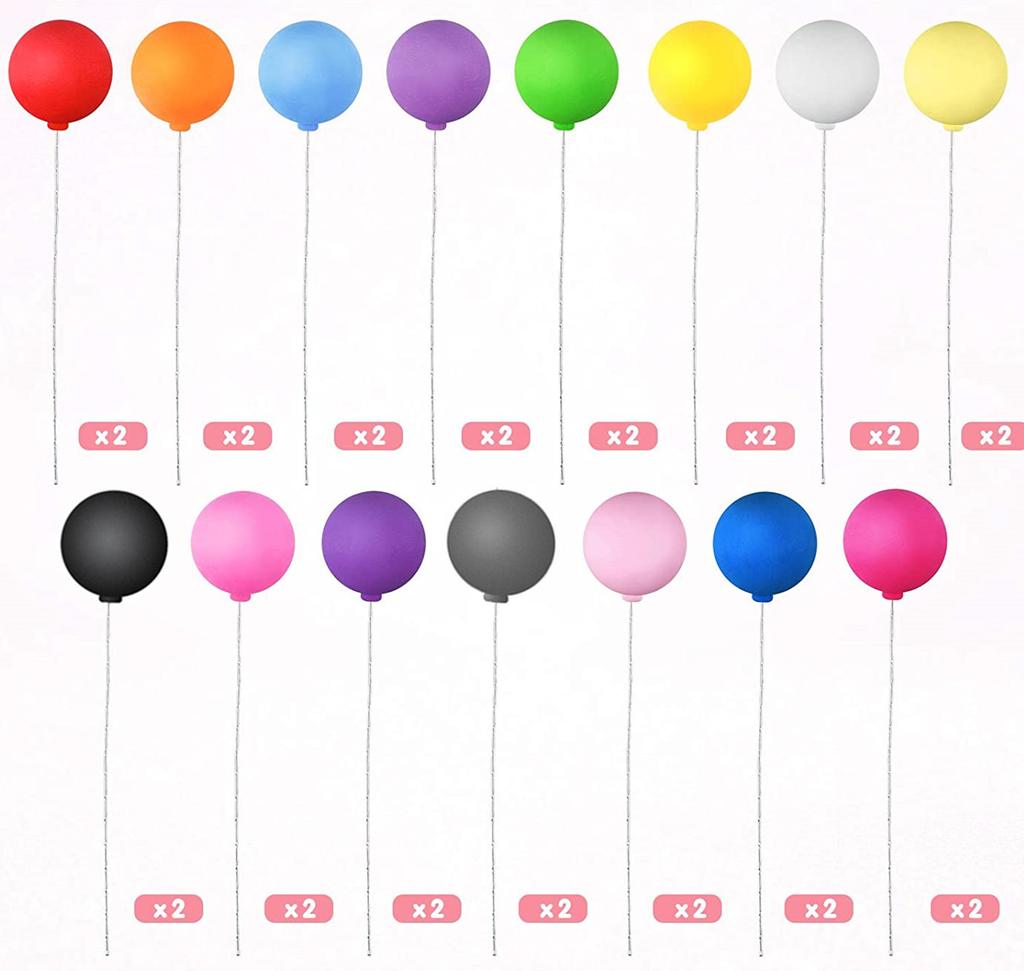 Bunte Knetmasse Ballon Kuchenaufsätze Kreative DIY Cupcake Dessert Dekoration für Hochzeit Geburtstagsfeier Weihnachtsdeko WWO66