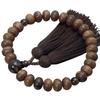 Men's Kyoto Buddhist Prayer Beads, Matte Sandalwood, 27 Mandarin Beads, Brown Quartz, Silk Tassel, Suitable for All Sects, Ideal for Informal