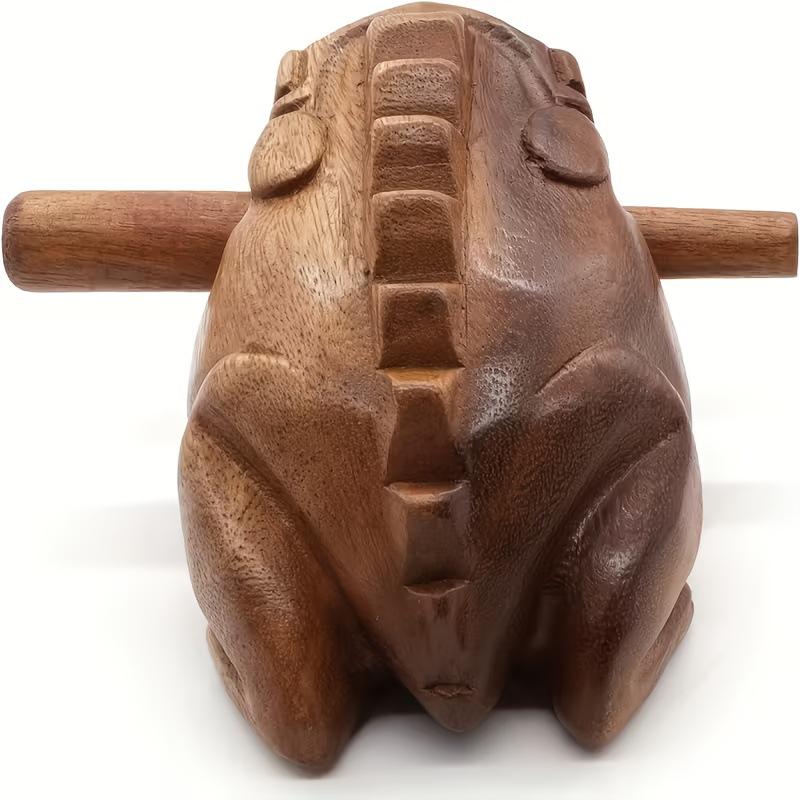 Thailand Solid Wood Carving Frog: 2025 Scenic Souvenir Sound-Making Toad Ornament Gift