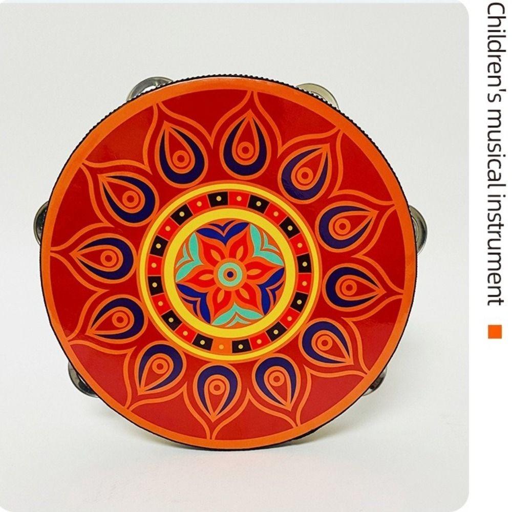 Holz Tamburin Handglocke 8 Zoll Musik Perkussionsinstrument Geschenk Floret Handtrommel Kinder