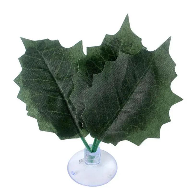 1Pc Artificial Aquarium Leaf Plants Decoration Betta Fish Rest Spawning Ornamental Plant Betta Fish Play Relax Hide Leaf Hammock