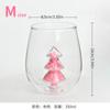 Creative Christmas Tree Glass Cup with 3D Colorful Glitter for Milk Juice Water