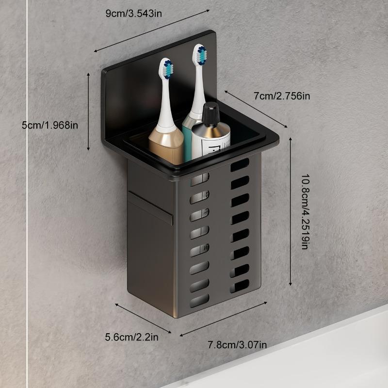 3pcs Free Installation Plastic Wall Mounted Drainage Storage Rack Toothbrush Holder Cosmetics Storage Box