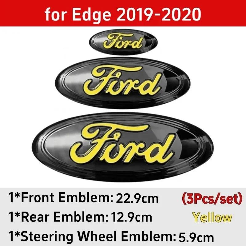 Autoaufkleber Ford Neu 2025 Heißes Metall Auto Front Heck Logo Aufkleber für Ford Edge Taurus Explorer Escape ST Kuga Mondeo Focus Equato