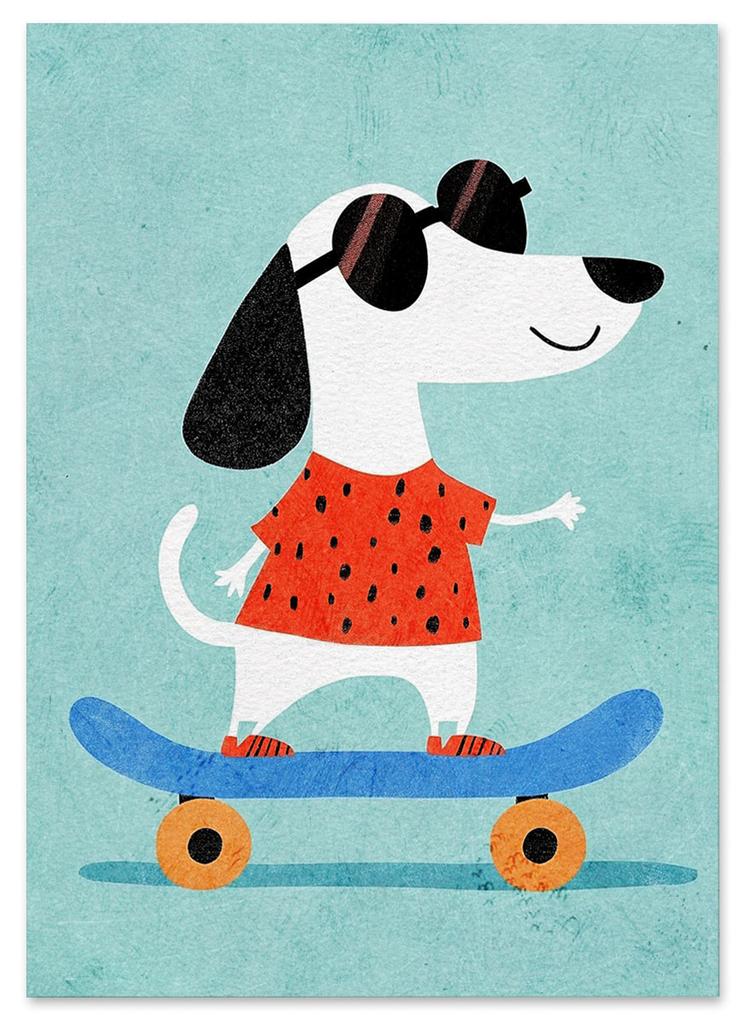 Poster Posters for Children Dog On a Board