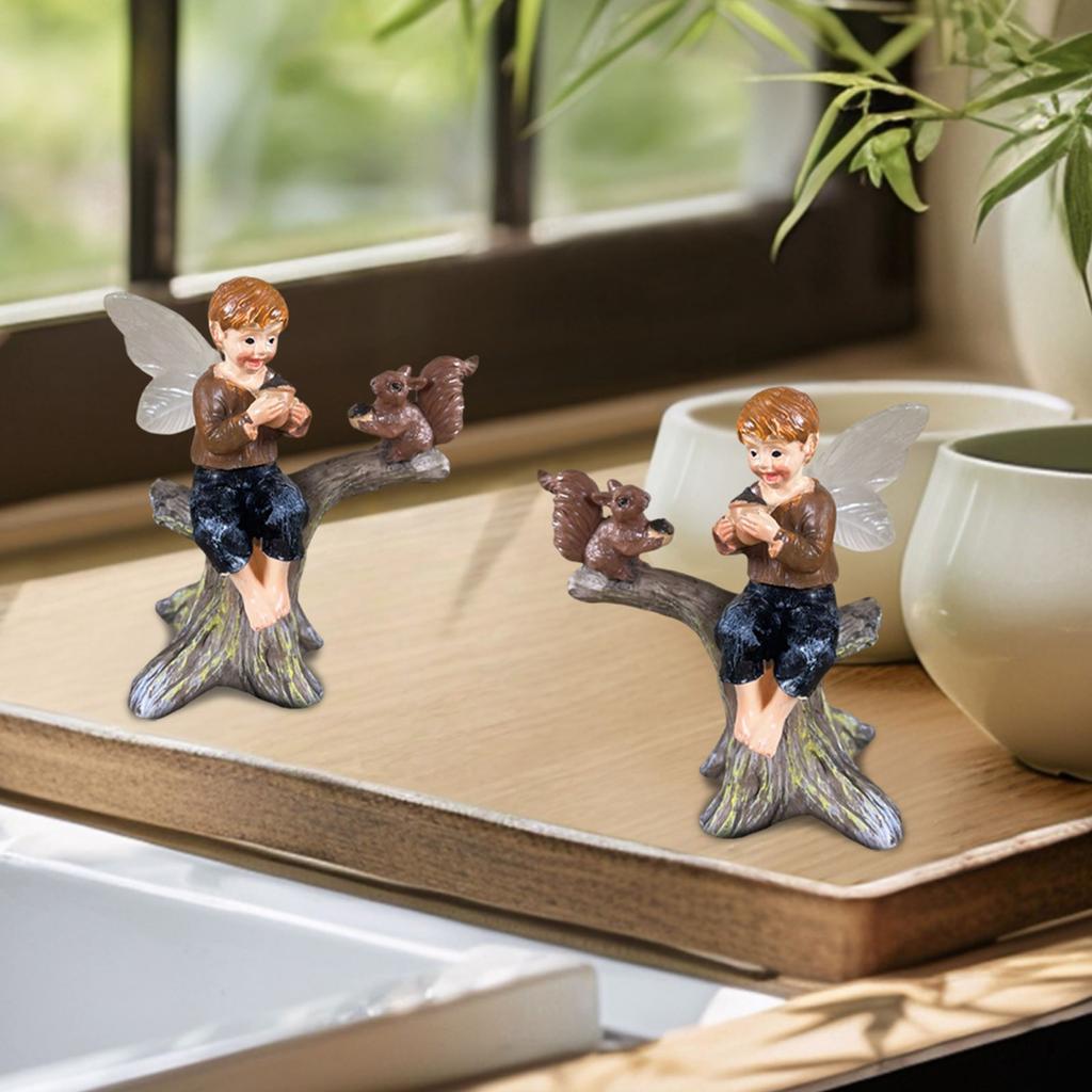 Kreativní Píckový Chlapec Pryskyřičná Dekorace do Pracovny Ložnice Zahrady Stolní Ozdoba Řemeslo