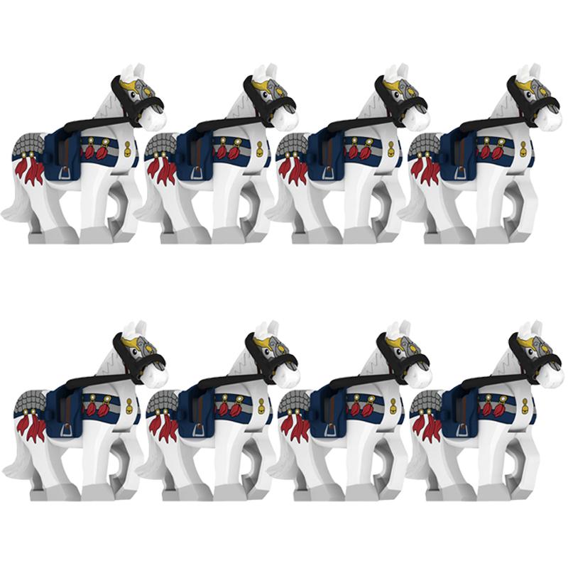 MOC Medieval Military Building Blocks Cavalry Regiment Knight Horse Animal Accessories Set Mini Bricks Buy Goods Boy Toy Gift