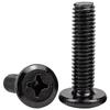Black Carbon Steel Countersunk Phillips Head Screw, Sloped Edge, Sizes M3-M8