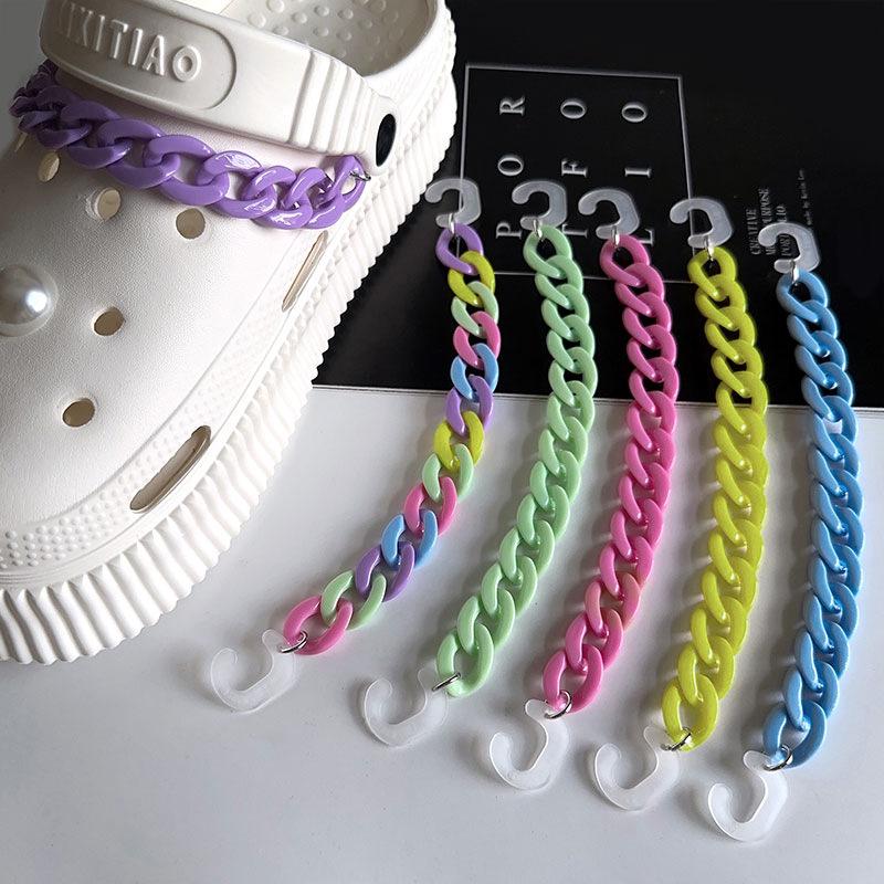 Candy Color Acrylic Shoe Chain: Detachable Clog Accessories for Dopamine Outfits