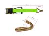 Set of 2 Ratchet Buckle Lashing Belts with J-Hooks, Tire Tie-Down Capacity (2.5 Ton), Black, for Car Tires and Fastening