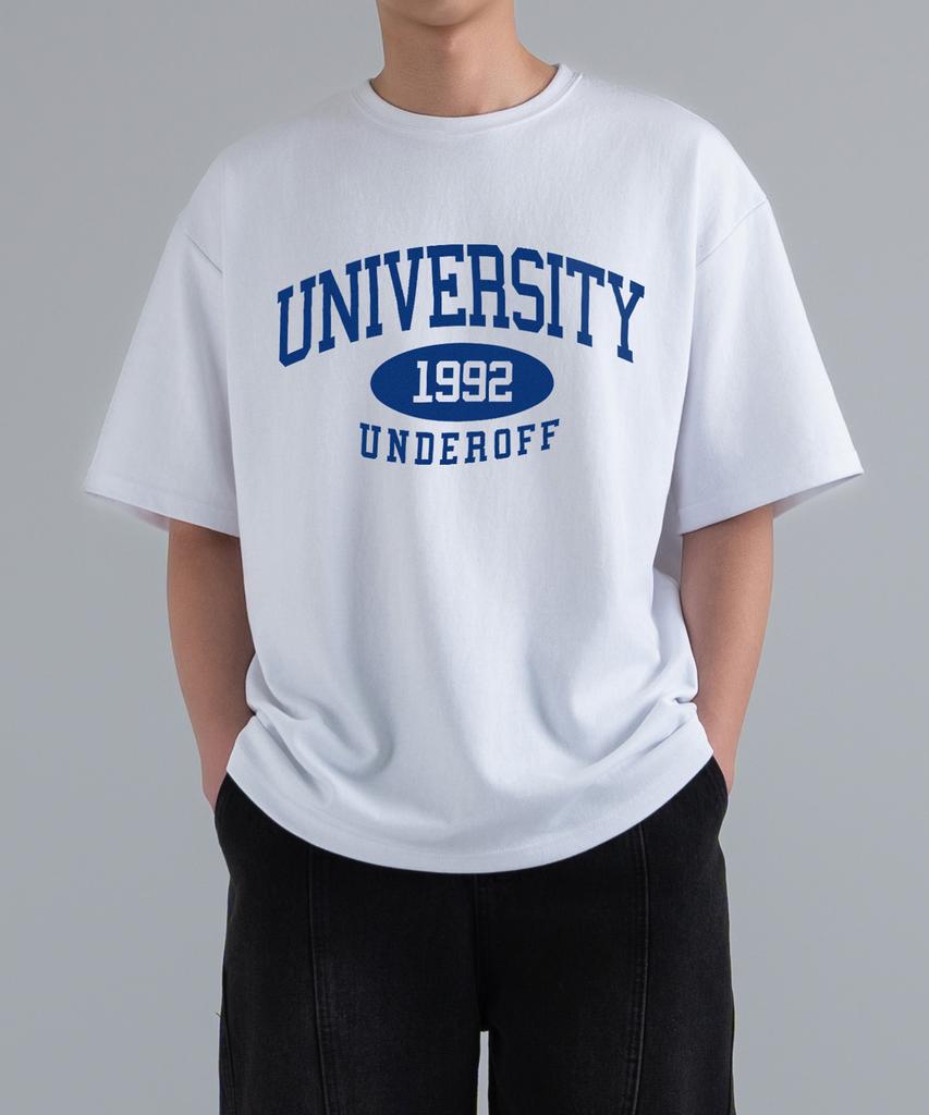 UNDEROFF [2Pack] Oversized Crewneck Arch Logo Short Sleeve 3-Piece Set
