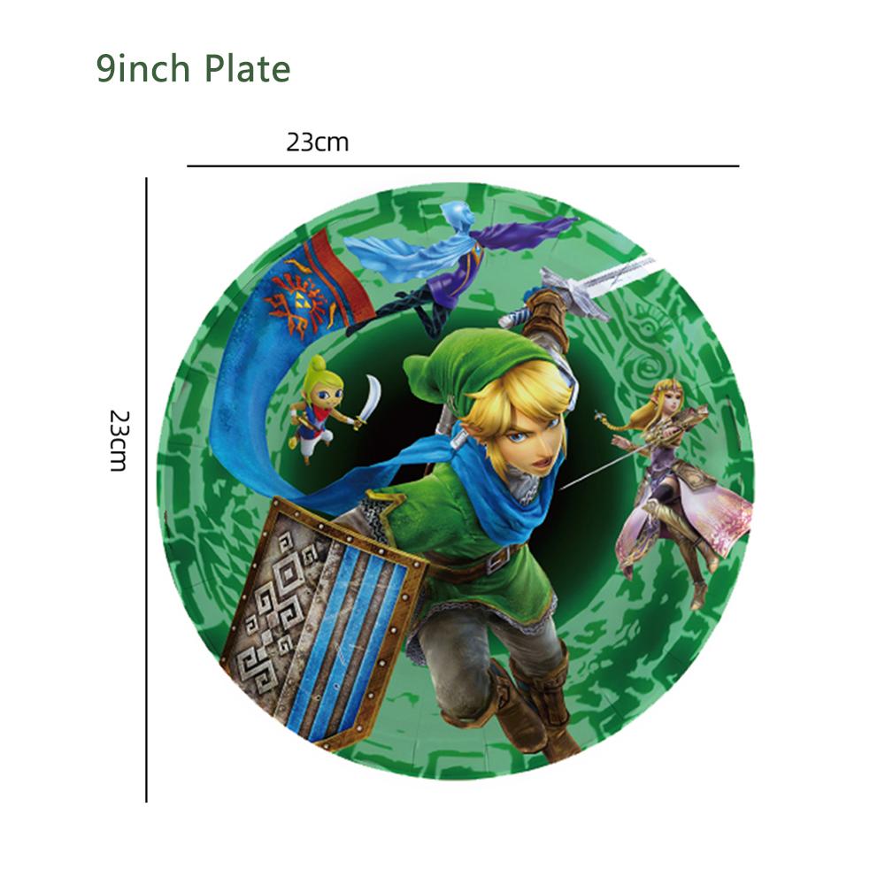 The Legend of Zelda Party Tableware Include Banner Tablecloth Plates and Napkins