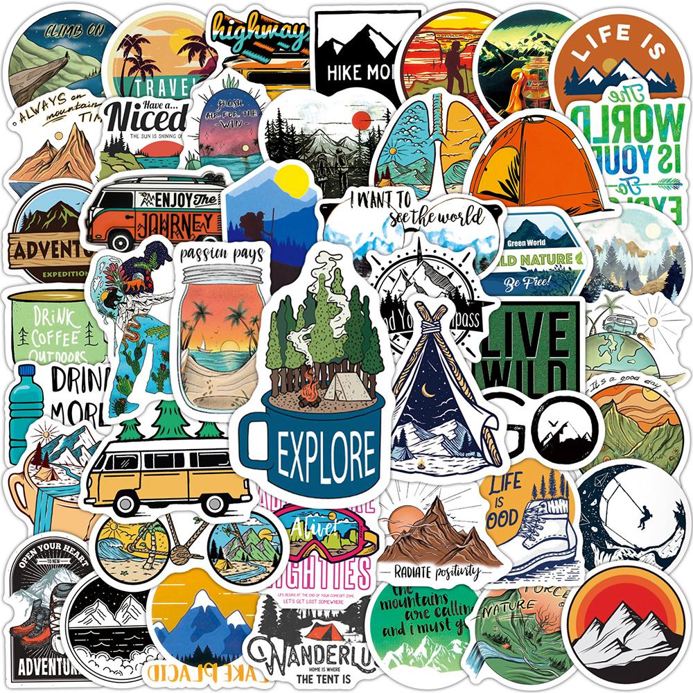 10 30 50 100Pcs Outdoor Travel Camping Graffiti Cartoon Stickers Decals Laptop Motorcycle Scrapbook Waterproof Sticker Kids Toy