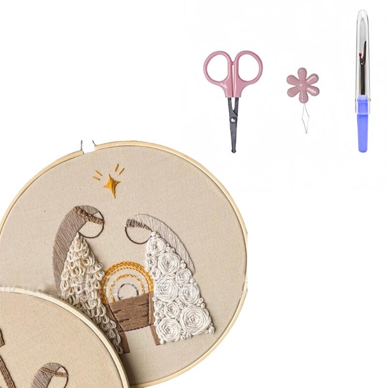 Religious Embroidery Set with Embroidery Hoop and Instructions Beginner Embroidery Craft Set for Handmade Art Craft