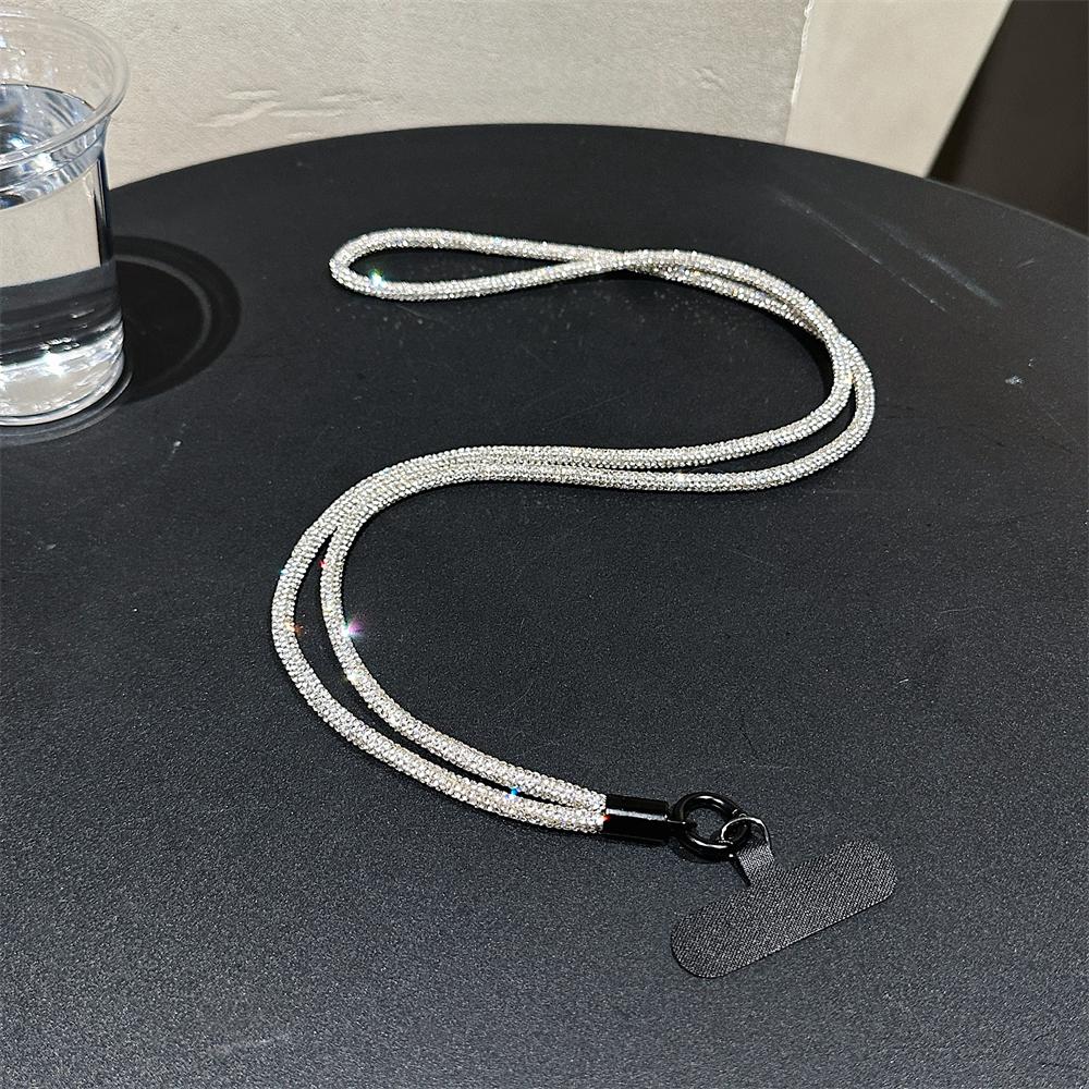 Luxury Rhinestone Crossbody Lanyard Strap Phone Bracelet Glitter Chain Phone Pendant Charm Anti-Lost Lanyard Jewelry