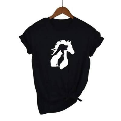 ANIMAL LOVER Horse Dog Cat Print Women Tshirt Casual Cotton Hipster Funny New Shirt For Girl Lady Top Tumblr Drop Ship 1232