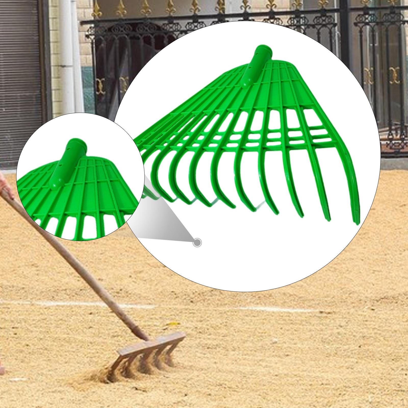 

Garden Leaf Rake Head with 12 Easily Install Yards Remover Landscape for Patio Fallen зелений