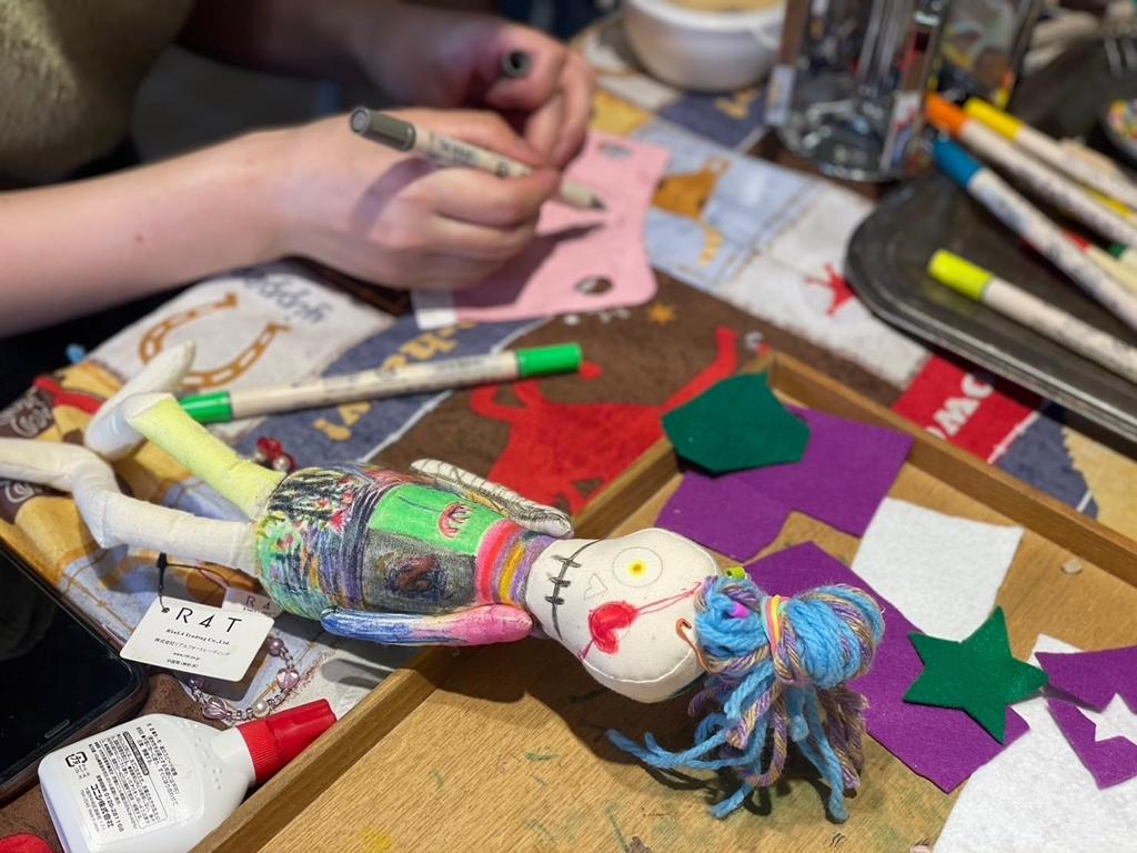 Canvas Doll Whoopie Skull, Medium, 17x6x6cm, Message, Colored Paper, Gift, Art Workshop, Present, Get Well Gift, Celebration