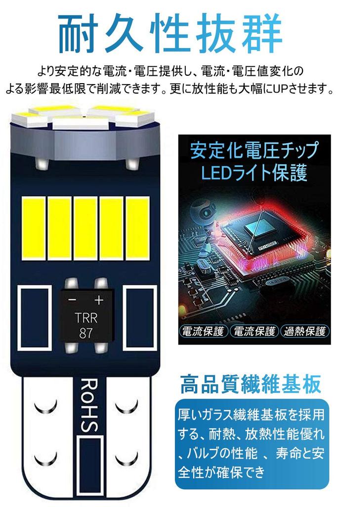 T10 LED White Explosive Light 4 Pcs Position Lamp, T10 LED, Built-in Canceller, 5W,