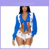Disfraz de Halloween de Escenario Moderno para Adultos, Atuendo de Animadora para Mujer con Diseño de Estrella