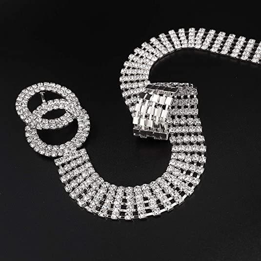 Cross-Border Hot Sale Waist Chain Rhinestone Full Tassel Belt Fashion All-Match Double Ring