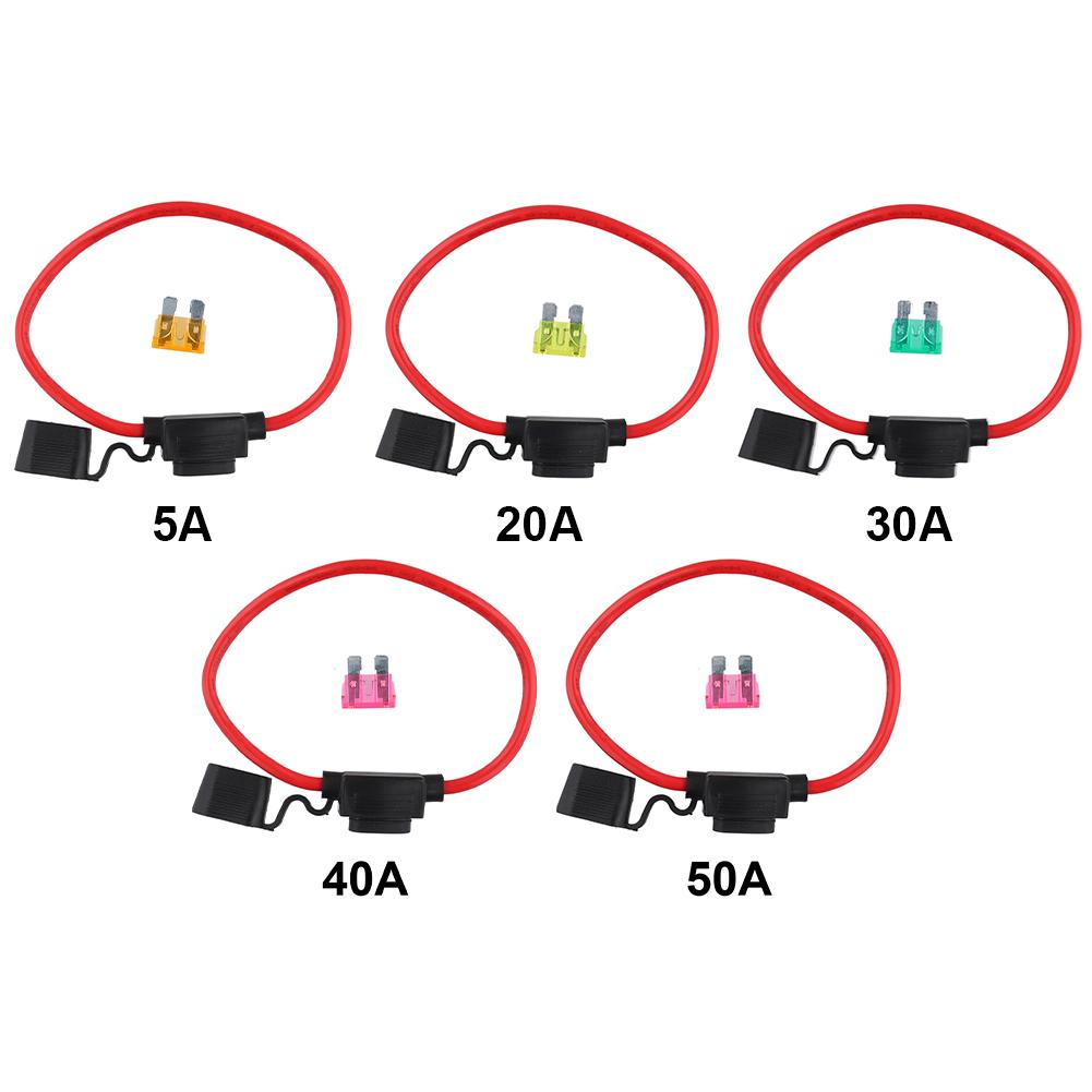 10 AWG Inline Fuse Holder with 5/20/30/40/50 A ATC Blade Fuses Waterproof Car Blade Fuse for Car Truck Boat Motorcycle Fuse Holders1