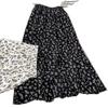 Women's Spring and Summer High-Waisted Vintage Floral A-Line Half Skirt Mid-Length Versatile Slimming Umbrella Skirt Long Skirt