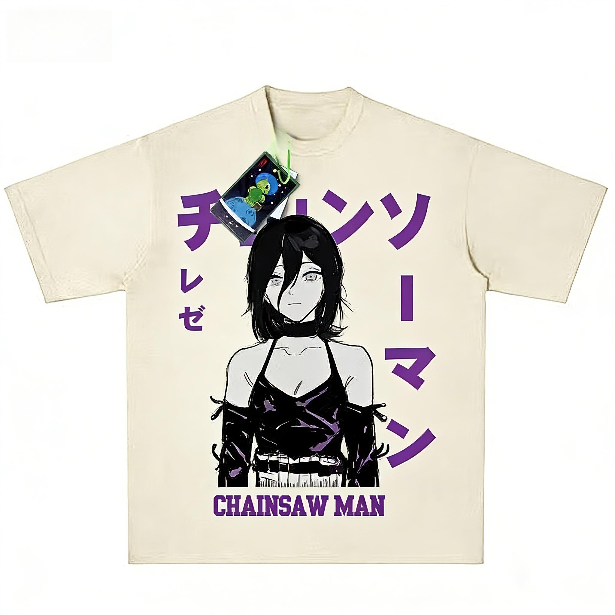 

Electric Saw Unisex Chainsaw Unisex Reza Pure Cotton Shortsleeved Tshirt Fujimoto Tree Anime Japanese Style for Both Unisex and Women 4XL