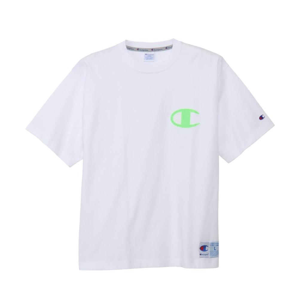 ChaMpion M ShorT Sleeve PockeT T shirT C3 D331 whiTe Green