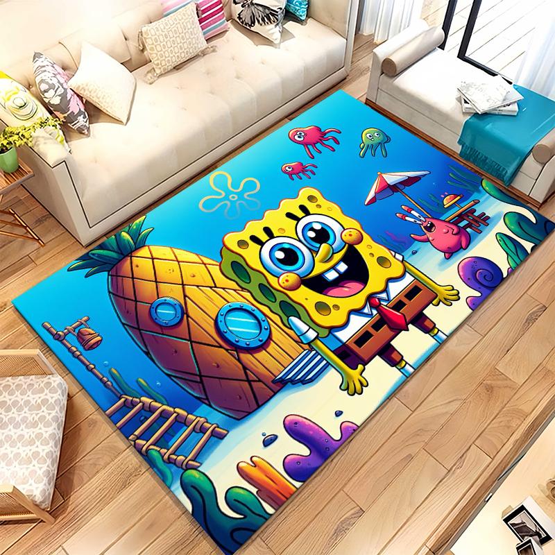 Funny S-SpongeBob Patrick Star Cartoon Living Room Non-Slip Area Rug Soft Carpet for Bedroom Playroom Sofa,Home Decor Doormat