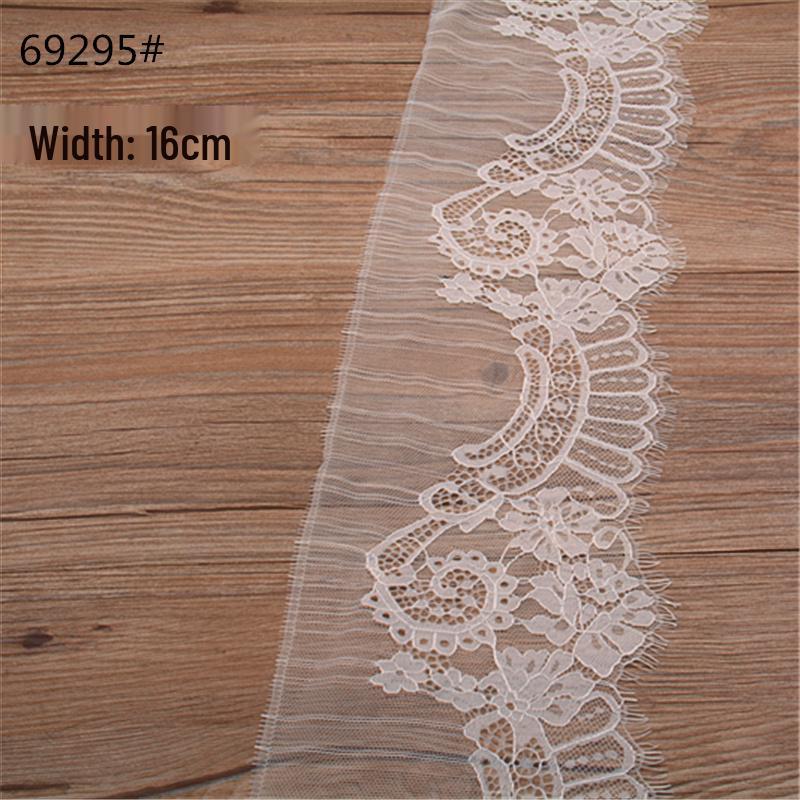 3m Black & White Eyelash Lace Fringe Trim for DIY Clothing - Multiple Styles, Non-Elastic, Soft Skirt Hem Decor.