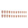 24 Pcs Glittering Press on Nails Tips Art  Pearls Medium Long False Nails With 3D Design For White Butterfly Fake Nails Press On
