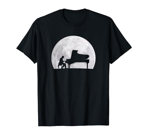 Pianist, Piano Player, Classical Music, Jazz Music, Full Moon, Hobby, Gift, Cool, Piano Lover, Music Lover T-Shirt